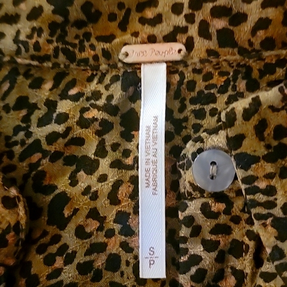 Free people womens Ceilia OB1120509 short-sleeved cheetah print blouse - Picture 2 of 3